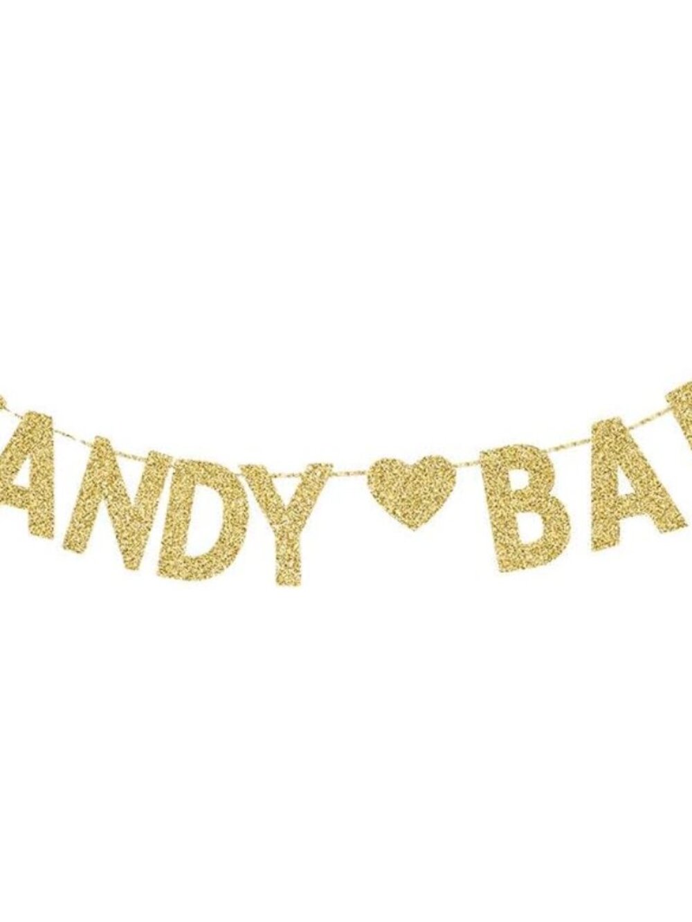 Candy Bar Banner, Gold Gliter Paper Sign Decors for Birthday/Wedding/Engagement